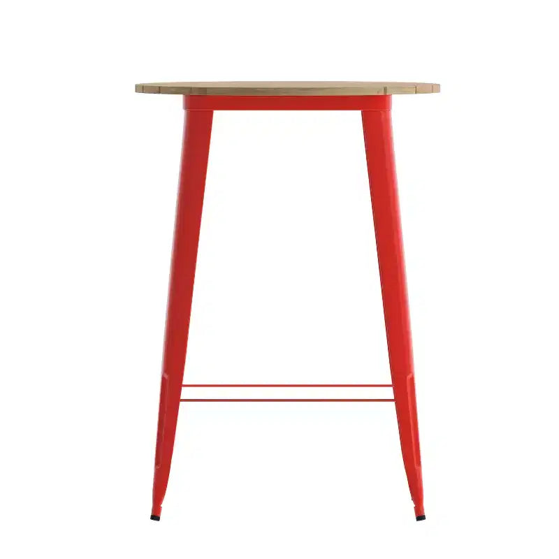 Flash Furniture Declan Commercial Indoor/Outdoor Bar Top Table, 30 Round All Weather Poly Resin Top with Steel base