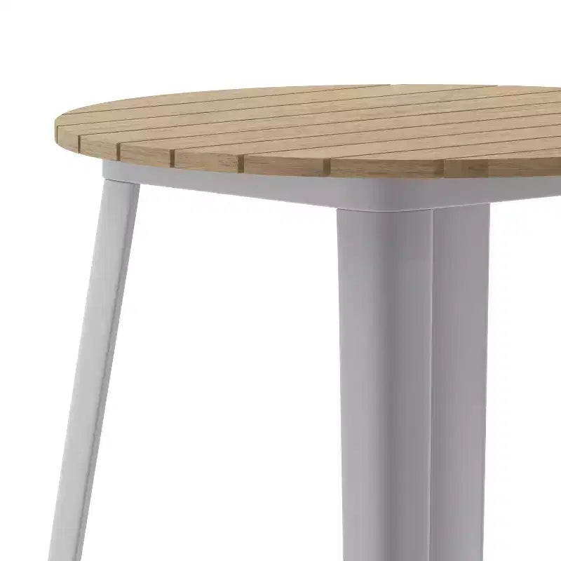 Flash Furniture Declan Commercial Indoor/Outdoor Bar Top Table, 30 Round All Weather Poly Resin Top with Steel base