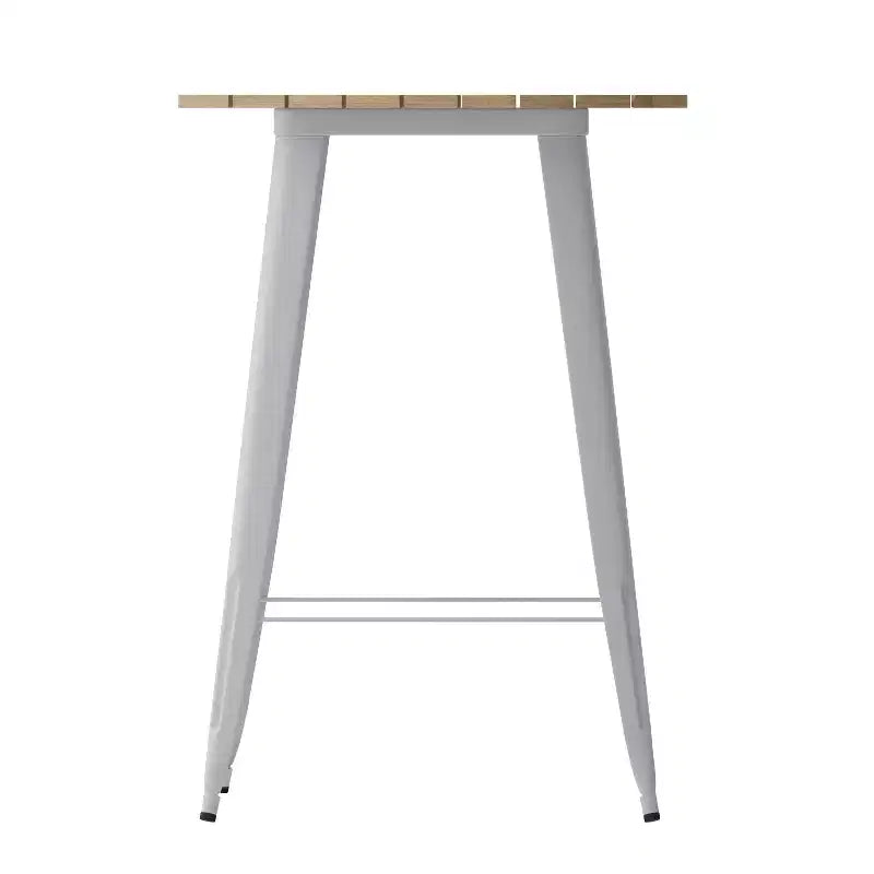 Flash Furniture Declan Commercial Indoor/Outdoor Bar Top Table, 30 Round All Weather Poly Resin Top with Steel base