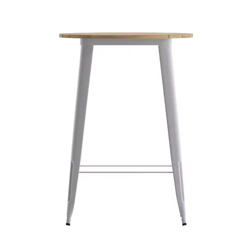 Flash Furniture Declan Commercial Indoor/Outdoor Bar Top Table, 30 Round All Weather Poly Resin Top with Steel base