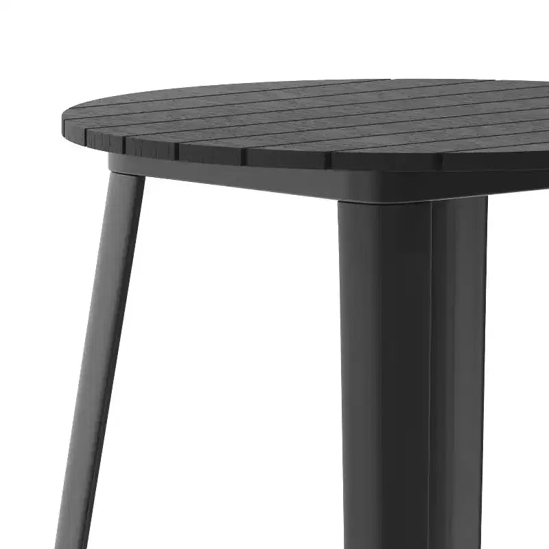 Flash Furniture Declan Commercial Indoor/Outdoor Bar Top Table, 30 Round All Weather Poly Resin Top with Steel base