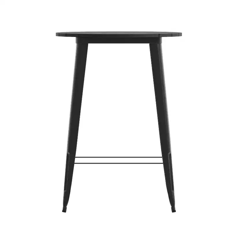 Flash Furniture Declan Commercial Indoor/Outdoor Bar Top Table, 30 Round All Weather Poly Resin Top with Steel base