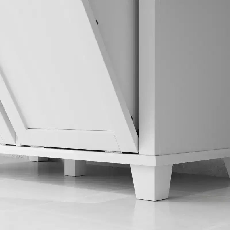 HOMCOM Tilt-Out Laundry Sorter Cabinet, Bathroom Storage Organizer with Two-Compartment Tilt-Out Hamper