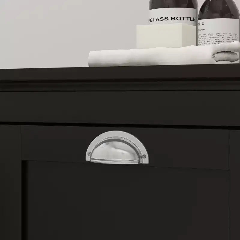 HOMCOM Tilt-Out Laundry Sorter Cabinet, Bathroom Storage Organizer with Two-Compartment Tilt-Out Hamper