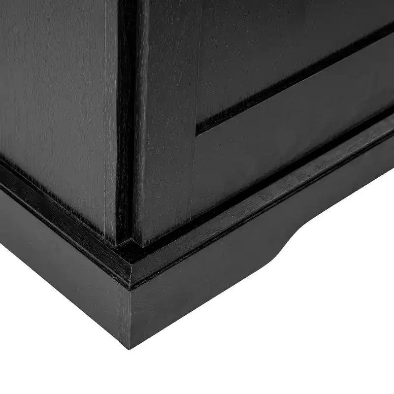 Emma and Oliver Farmhouse Storage Cabinet with Sliding Barn Door, Adjustable Height and Fixed Shelving