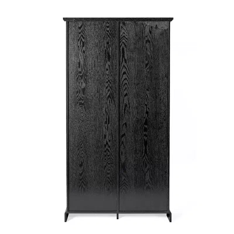 Emma and Oliver Farmhouse Storage Cabinet with Sliding Barn Door, Adjustable Height and Fixed Shelving