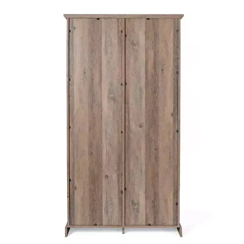 Emma and Oliver Farmhouse Storage Cabinet with Sliding Barn Door, Adjustable Height and Fixed Shelving