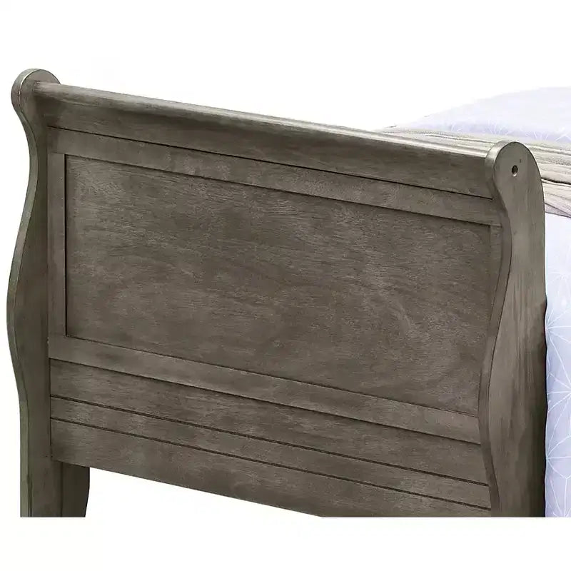 Passion Furniture Louis Philippe Twin Sleigh Bed with Headboard and Footboard