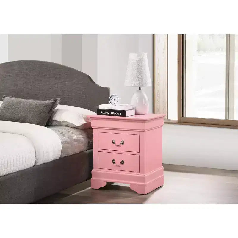 Passion Furniture Louis Philippe 2-Drawer Nightstand (24 in. H X 21 in. W X 16 in. D)