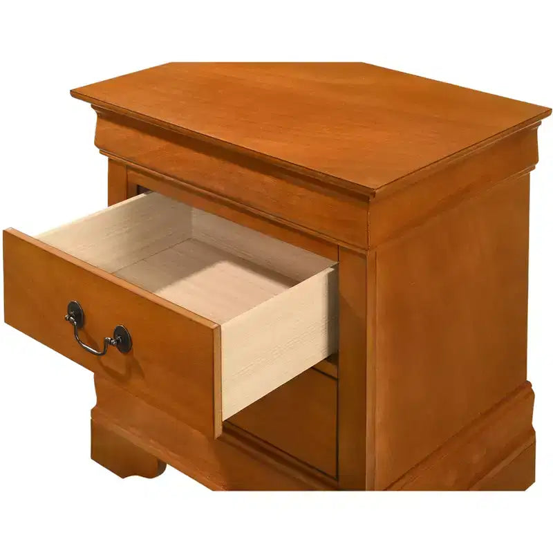Passion Furniture Louis Philippe 2-Drawer Nightstand (24 in. H X 21 in. W X 16 in. D)
