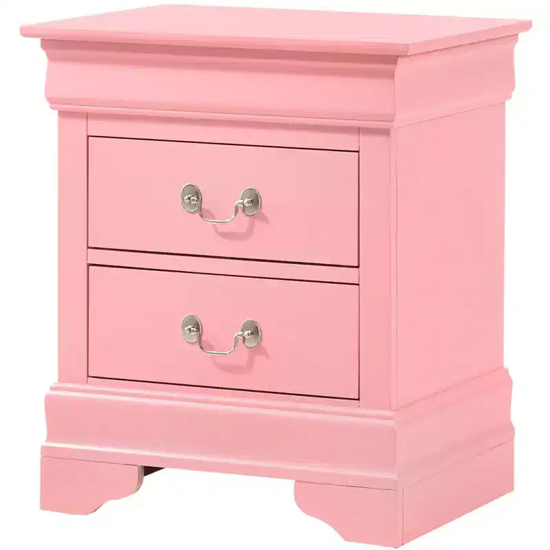 Passion Furniture Louis Philippe 2-Drawer Nightstand (24 in. H X 21 in. W X 16 in. D)