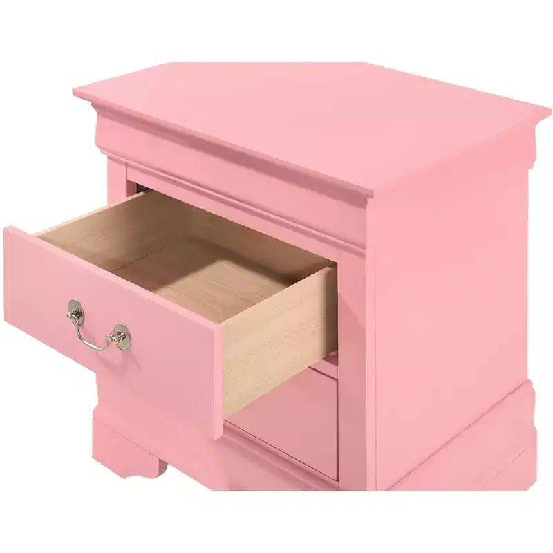 Passion Furniture Louis Philippe 2-Drawer Nightstand (24 in. H X 21 in. W X 16 in. D)