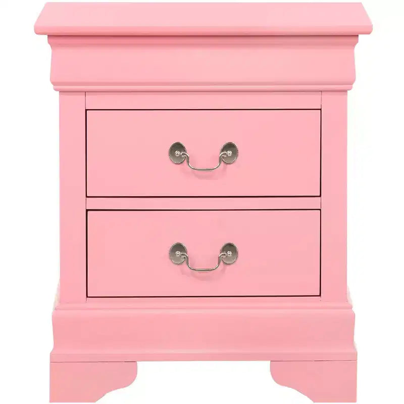 Passion Furniture Louis Philippe 2-Drawer Nightstand (24 in. H X 21 in. W X 16 in. D)