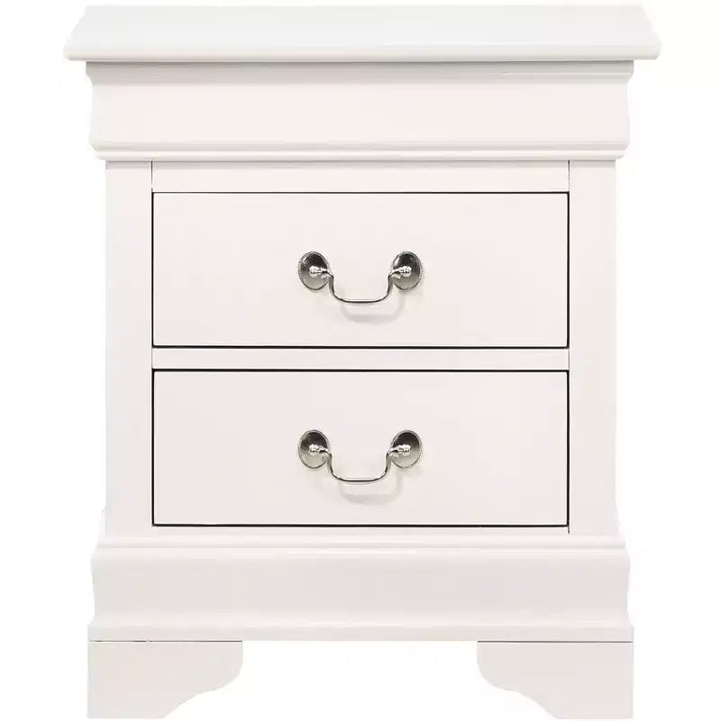 Passion Furniture Louis Philippe 2-Drawer Nightstand (24 in. H X 21 in. W X 16 in. D)