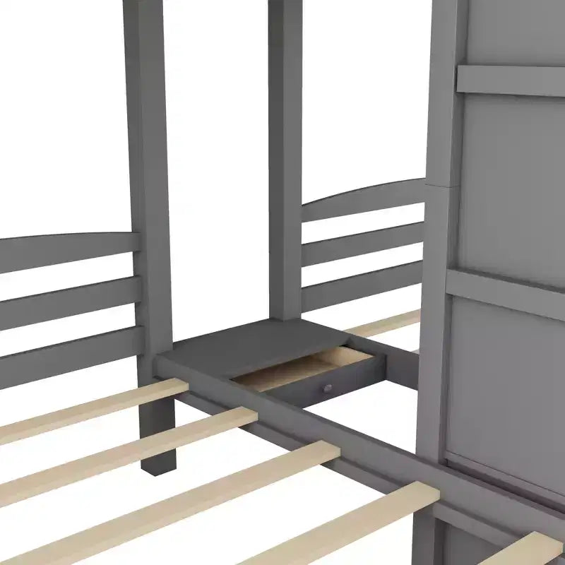 Twin over Twin & Twin Bunk Bed with Built-in Staircase and Storage Drawer - ModernLuxe
