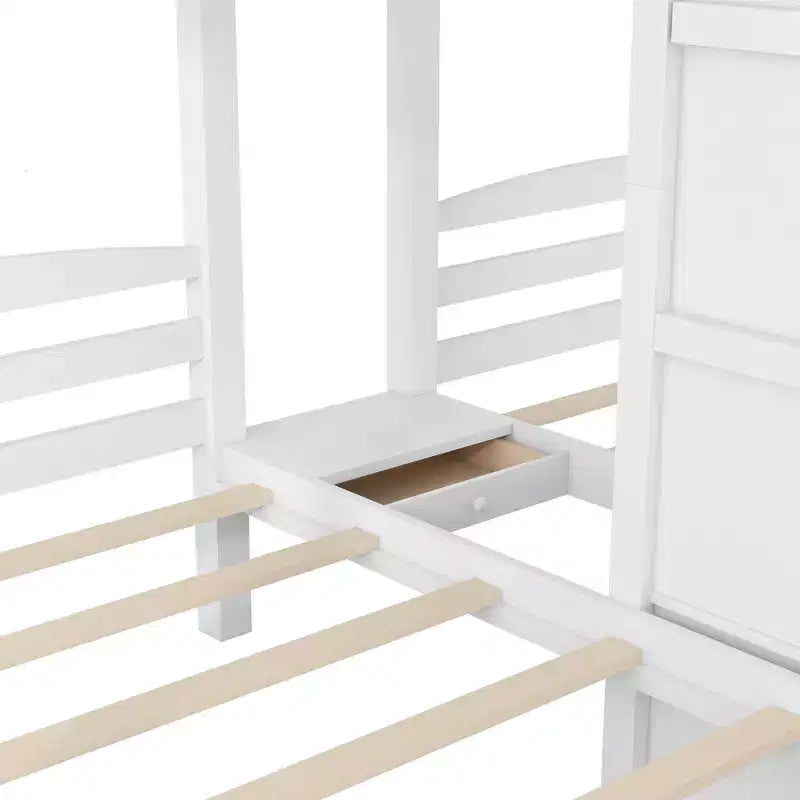 Twin over Twin & Twin Bunk Bed with Built-in Staircase and Storage Drawer - ModernLuxe