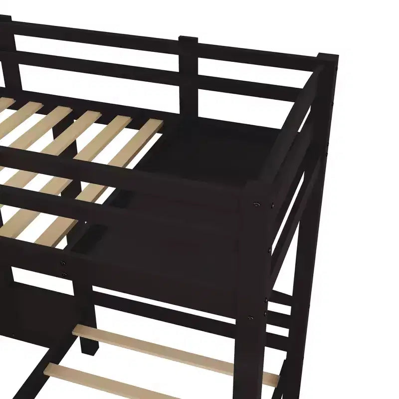 Twin over Twin & Twin Bunk Bed with Built-in Staircase and Storage Drawer - ModernLuxe