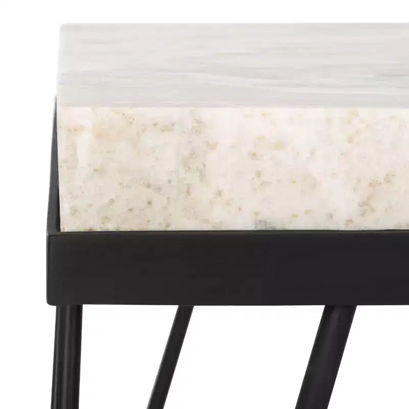Jada Stone Top Accent Table - ACC3705 - Multi Grey/Black - Safavieh