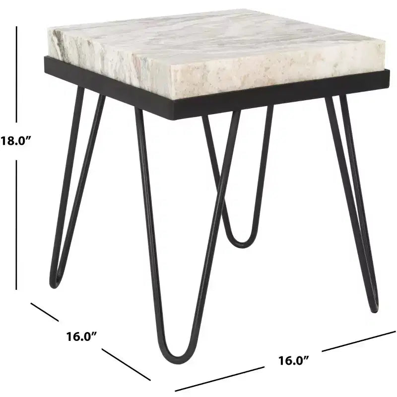 Jada Stone Top Accent Table - ACC3705 - Multi Grey/Black - Safavieh