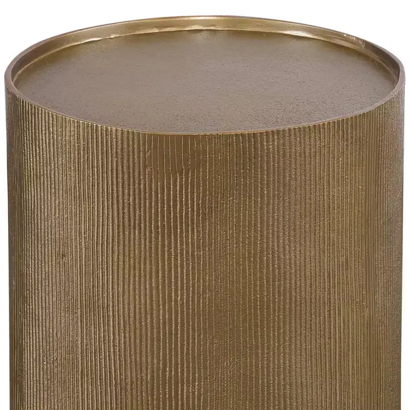 Uttermost Glam Aluminum Round Accent Table 12 Wide Antique Gold for Living Room Bedroom Bedside Entryway House Office Bathroom