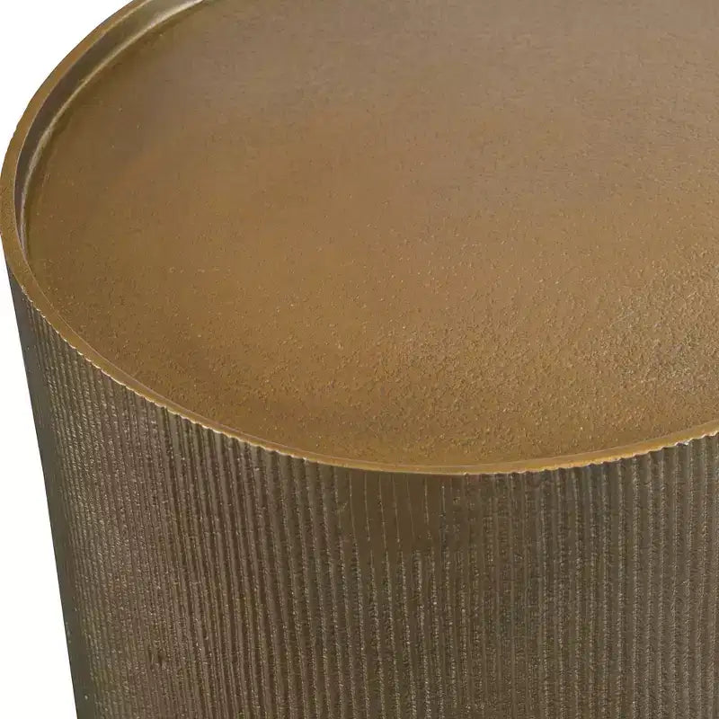 Uttermost Glam Aluminum Round Accent Table 12 Wide Antique Gold for Living Room Bedroom Bedside Entryway House Office Bathroom