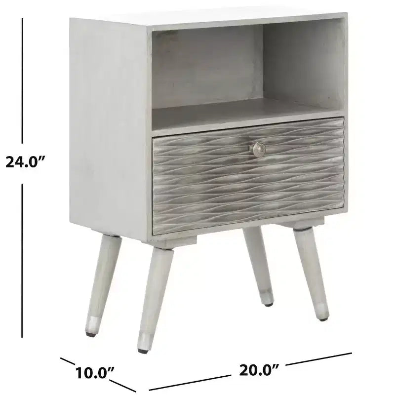 Brandy 1 Drawer Nightstand - NST5301 - Grey Walnut - Safavieh