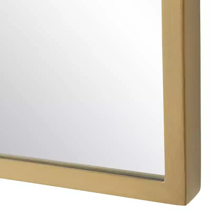 Uttermost Rectangular Vanity Decorative Wall Mirror Curved Corner Satin Brushed Brass Frame 18 Wide Bathroom Bedroom Living Room
