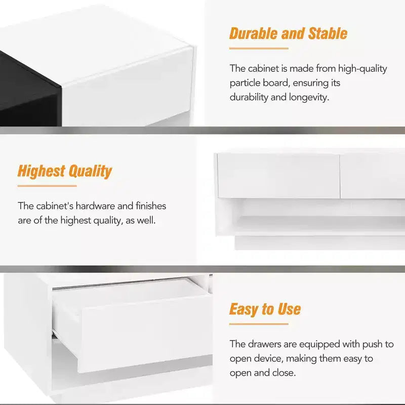 74.8 Stylish TV Stand for TVs Up to 80, Two-tone Media Console with Multifunctional Compartment - ModernLuxe