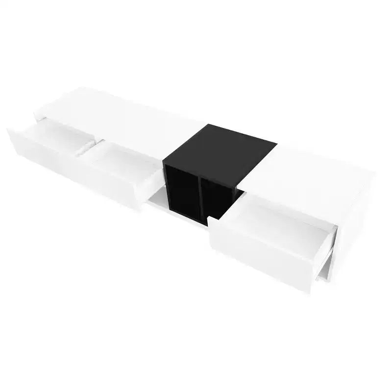 74.8 Stylish TV Stand for TVs Up to 80, Two-tone Media Console with Multifunctional Compartment - ModernLuxe