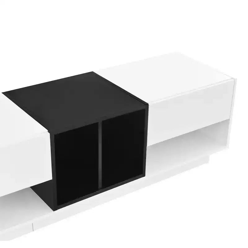74.8 Stylish TV Stand for TVs Up to 80, Two-tone Media Console with Multifunctional Compartment - ModernLuxe