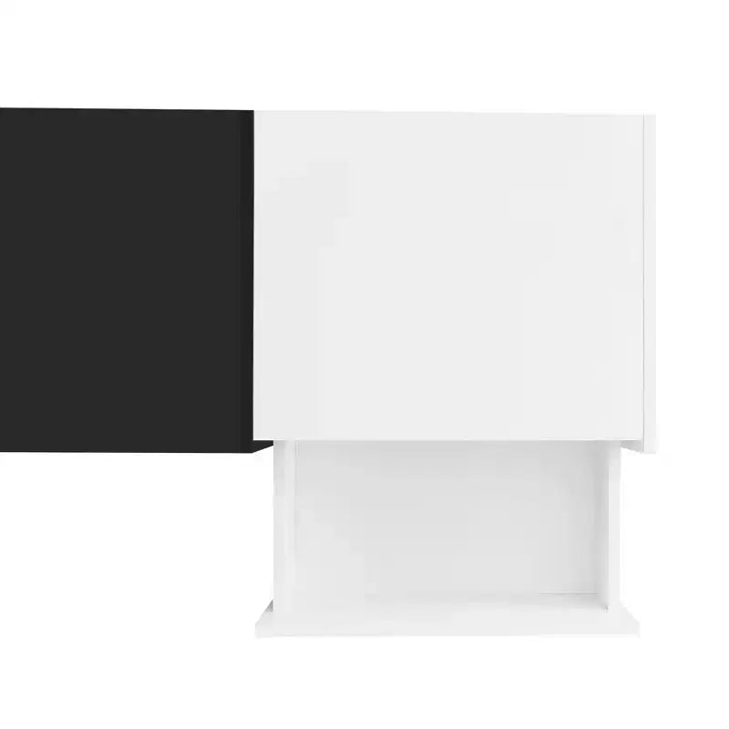 74.8 Stylish TV Stand for TVs Up to 80, Two-tone Media Console with Multifunctional Compartment - ModernLuxe