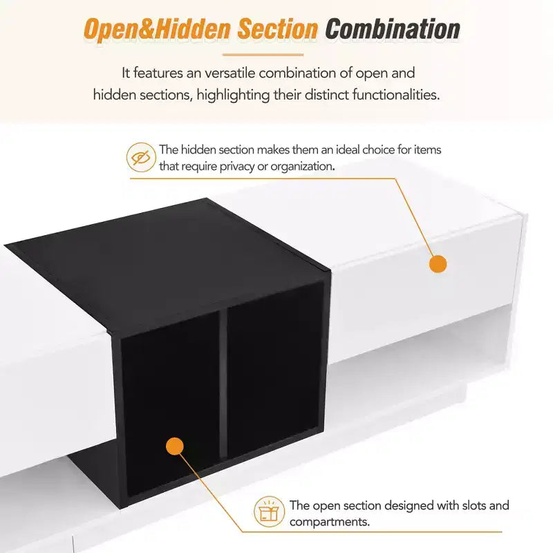 74.8 Stylish TV Stand for TVs Up to 80, Two-tone Media Console with Multifunctional Compartment - ModernLuxe