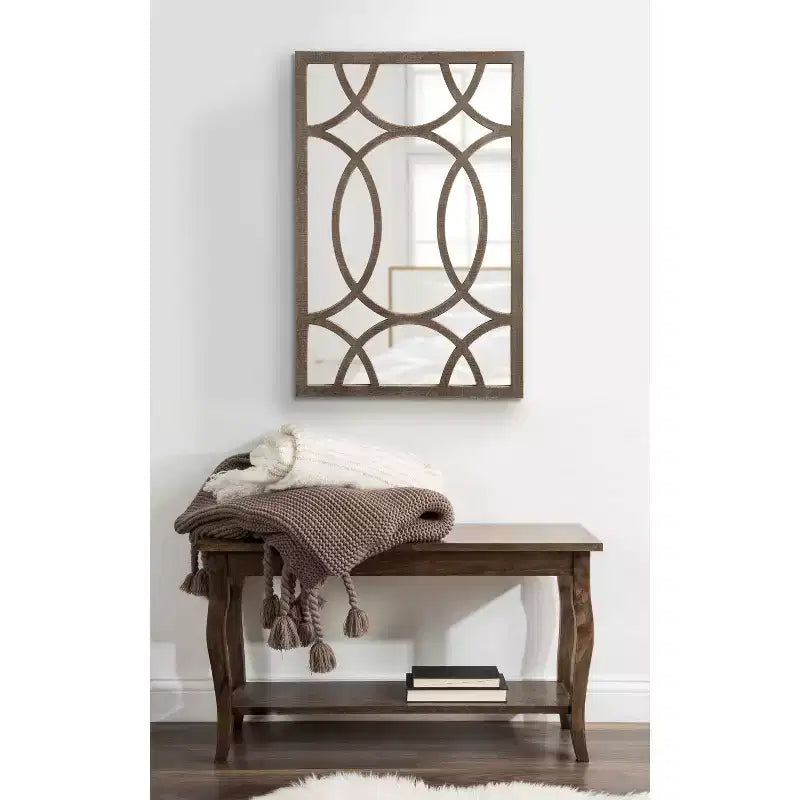 Kate and Laurel Tolland Wood Panel Wall Mirror, 24x36, Rustic Brown