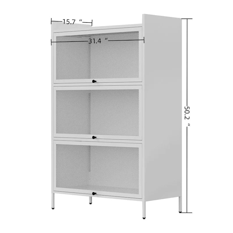 Pantry Storage Cabinet with Doors and Retractable Doors