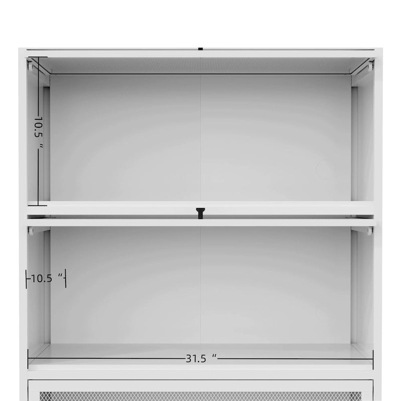 Pantry Storage Cabinet with Doors and Retractable Doors