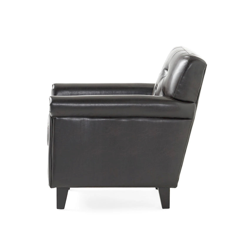 Veronica Tufted Brown Leather Club Chair by Christopher Knight Home