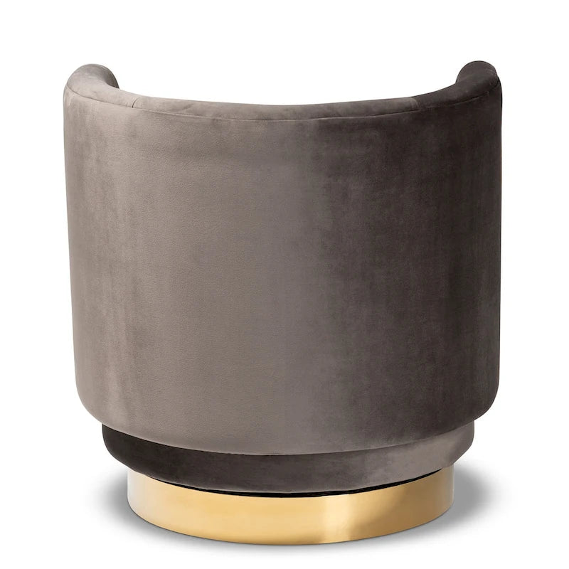 Saffi Glam and Luxe Upholstered Swivel Accent Chair