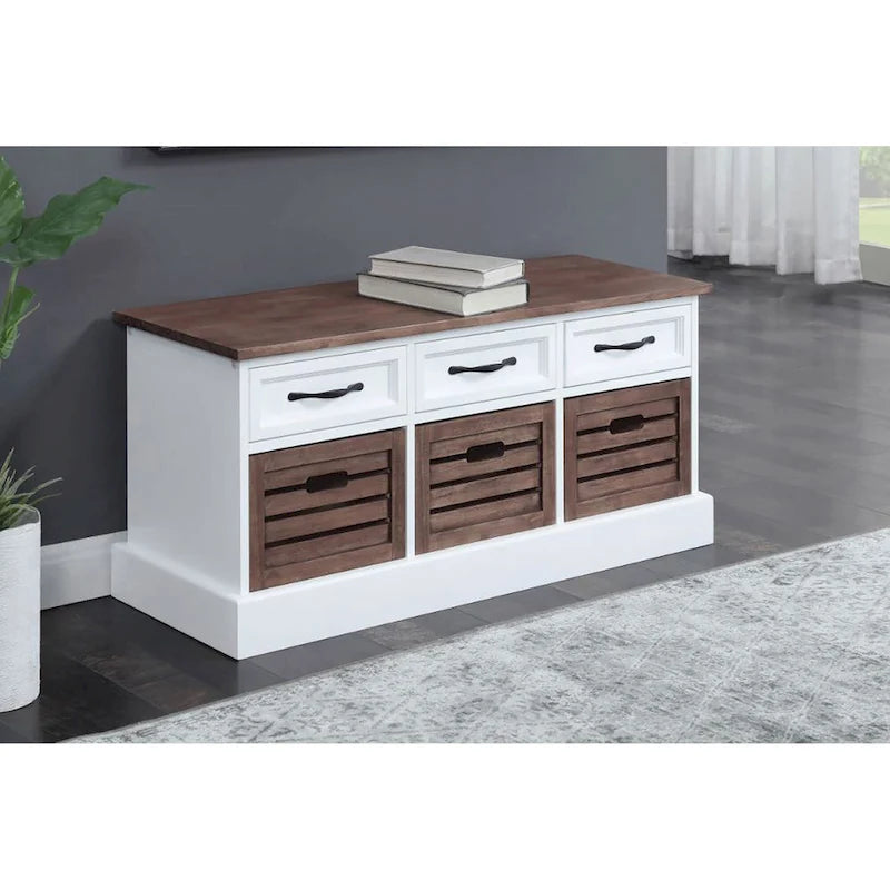 Paola Traditional Wood Cabinet with Baskets