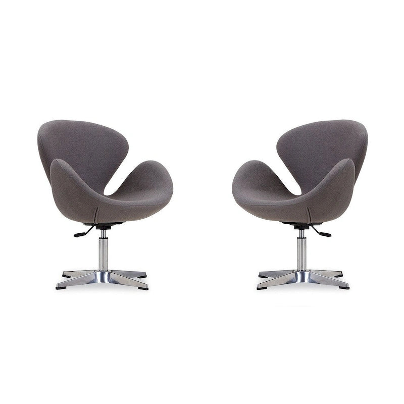 Manhattan Comfort Chrome Adjustable Swivel Chair (Set of 2)