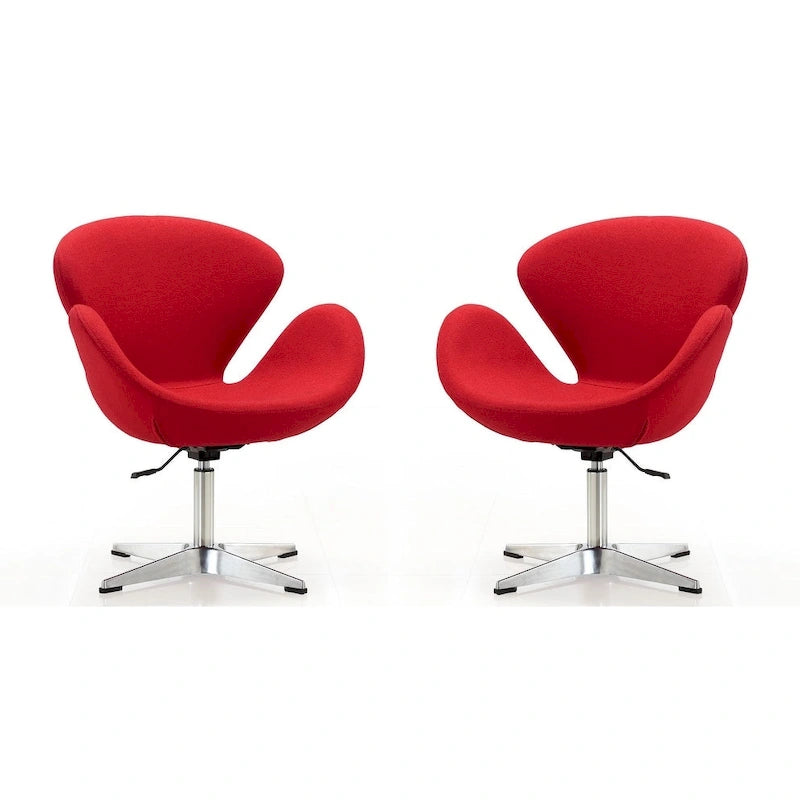 Manhattan Comfort Chrome Adjustable Swivel Chair (Set of 2)