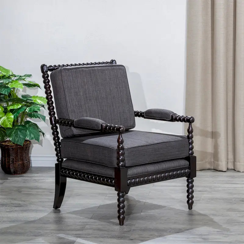 Spindle Fabric Arm Chair