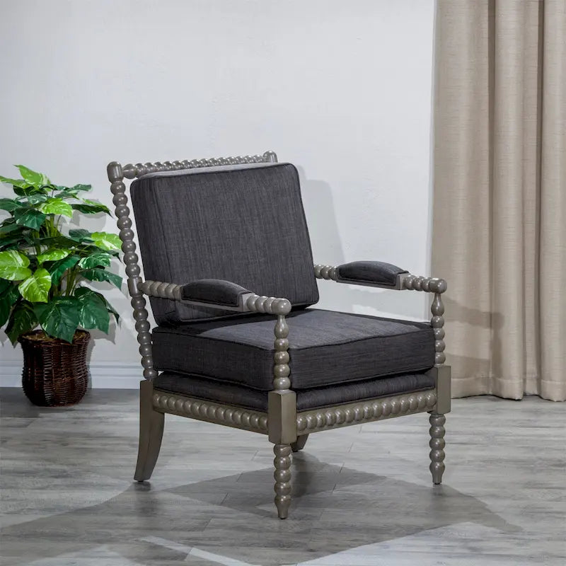 Spindle Fabric Arm Chair