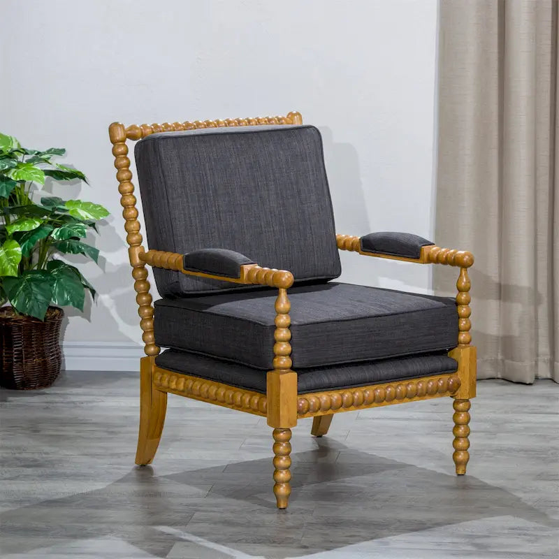 Spindle Fabric Arm Chair