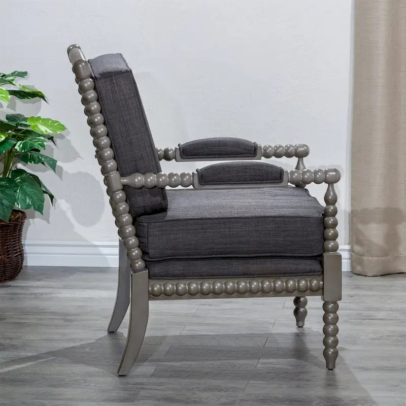Spindle Fabric Arm Chair