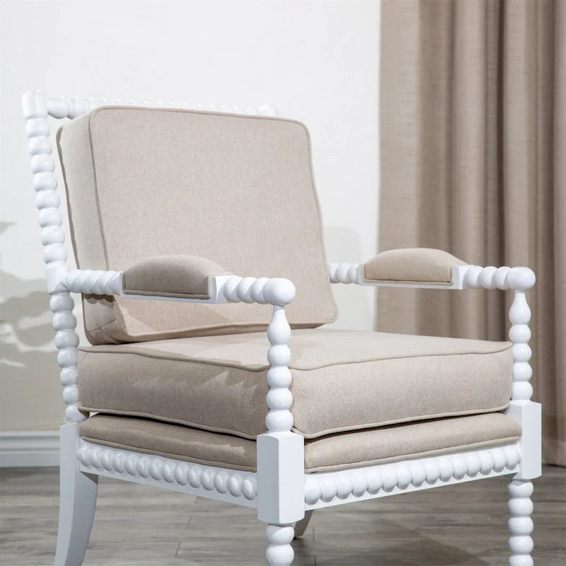 Spindle Fabric Arm Chair
