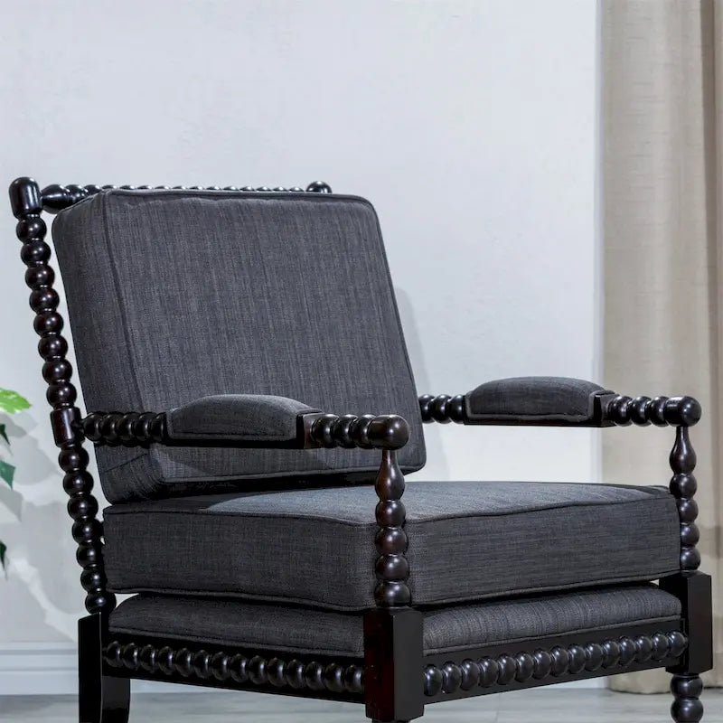 Spindle Fabric Arm Chair