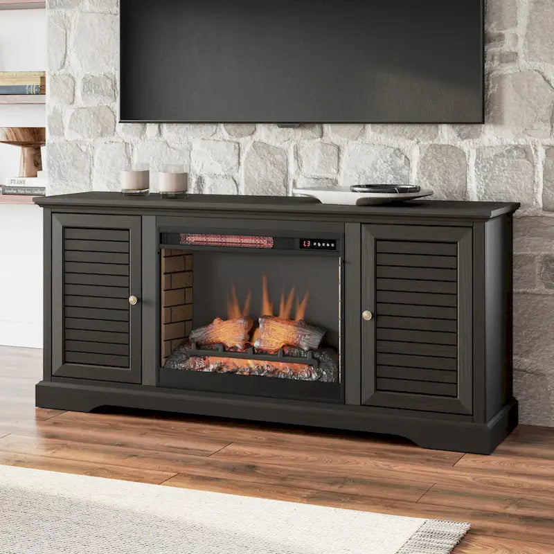 Bridgevine Home Topanga 68 inch Electric Fireplace TV Console for TVs up to 80 inches