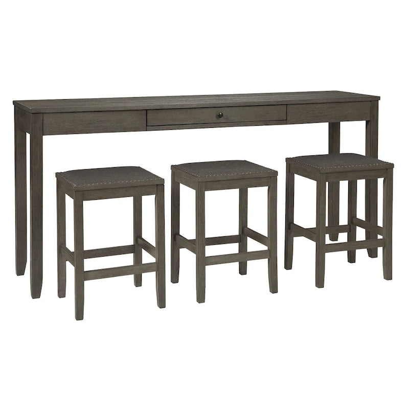 Caitbrook Rectangular Dining Room Counter Table Set of 4, Gray