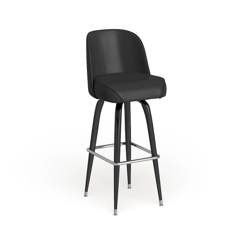 2 Pack Metal Barstool with Swivel Vinyl Upholstered Bucket Seat and Footrest - 18.5D x 18.5W x 42.5H
