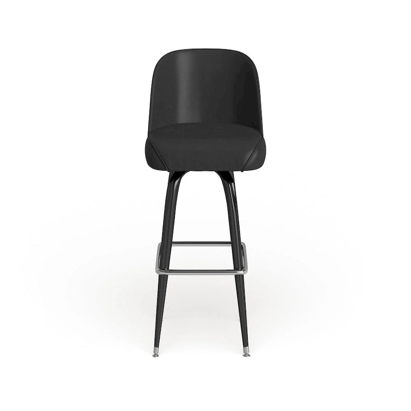 2 Pack Metal Barstool with Swivel Vinyl Upholstered Bucket Seat and Footrest - 18.5D x 18.5W x 42.5H